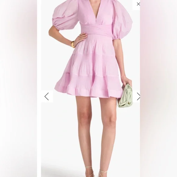 Women's Pleated Mini Dress - Picture 6 of 7